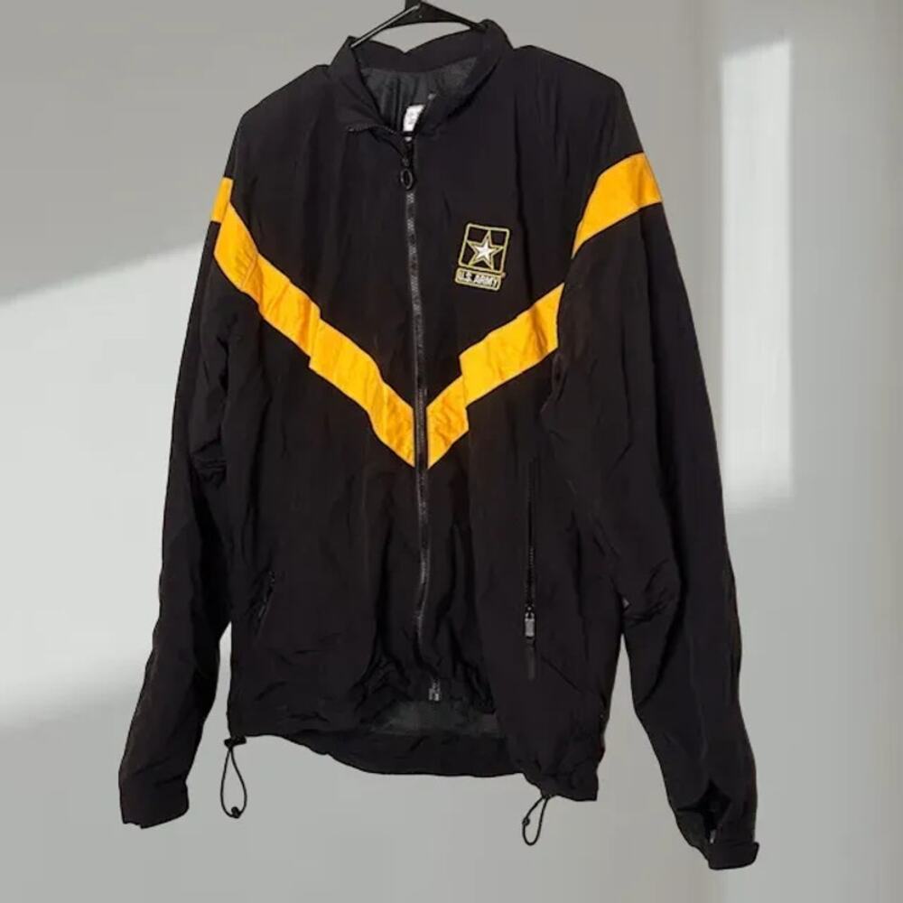 U.S. Army APFU Physical Fitness Jacket – Black & Gold (Unisex Medium / X-Long)
